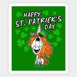 Happy St. Patrick's Day 2022 Unicorn Irish Shamrocks Magnet